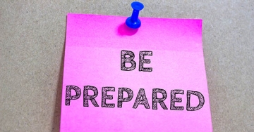 Be prepared post it note