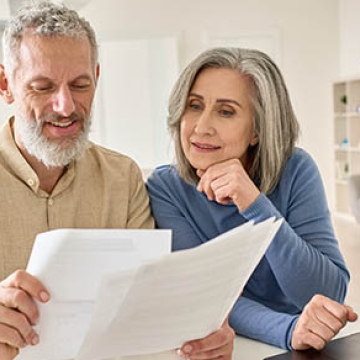 couple looking at finances