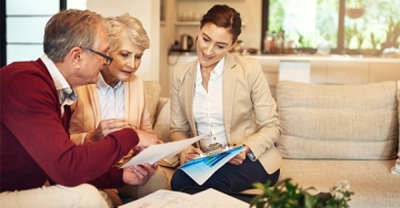 elderly reviewing documents