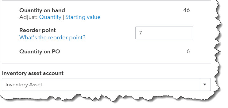 quantity section in quickbooks
