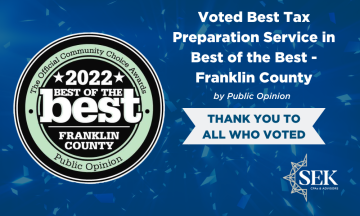 Best Tax Preparation Service in the Best of the Best – Franklin County Awards for 2022