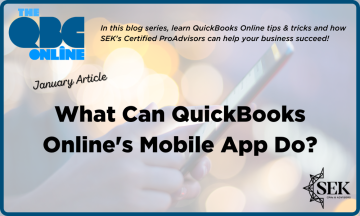 What can QuickBooks Online's mobile app do?